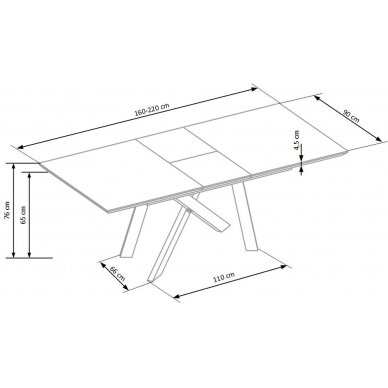 CAPITAL 160 išskleidžiamas valgomojo stalas 11