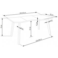 DICKSON 150 Išskleidžiamas valgomojo stalas