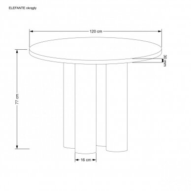 ELEFANTE apvalus valgomojo stalas 5