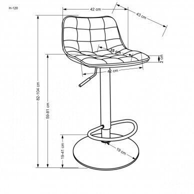 H120 pilka baro kėdė 1