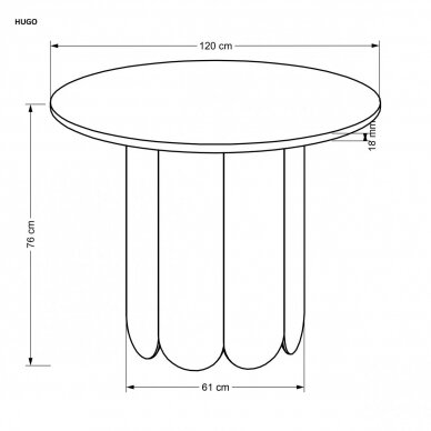 HUGO apvalus valgomojo stalas 2