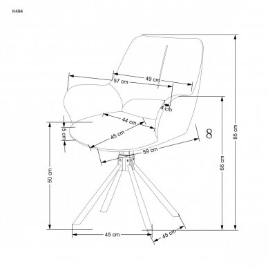 K494 kėdė su sukimosi funkcija 1