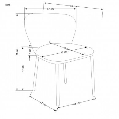 K518 kreminės spalvos kėdė 2