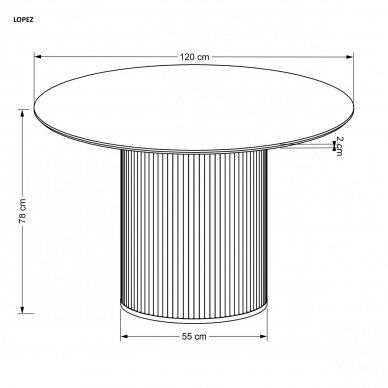LOPEZ apvalus valgomojo stalas 8